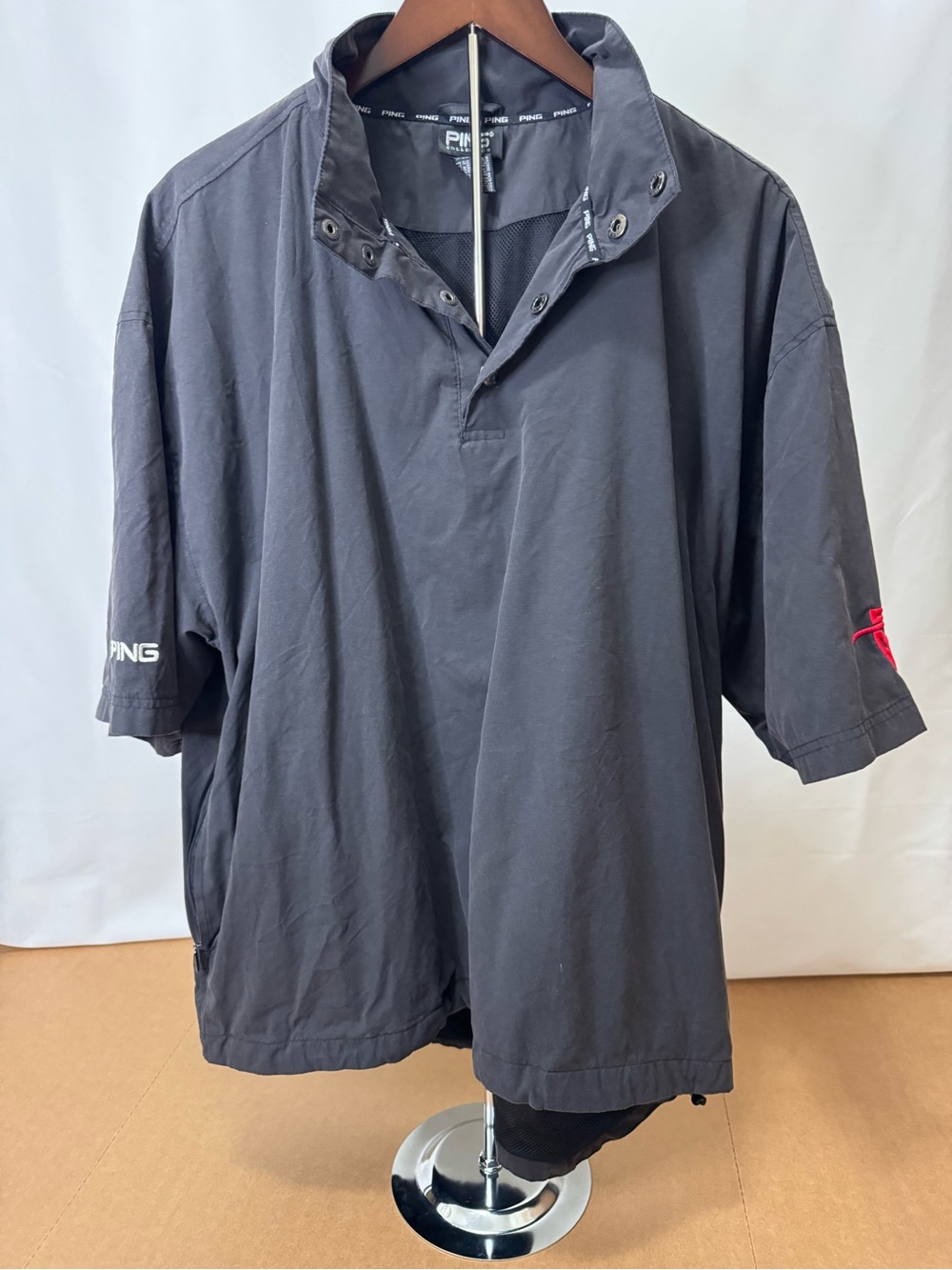 PING Men’s Black Short-Sleeve Windbreaker Pullover Jacket men’s large
